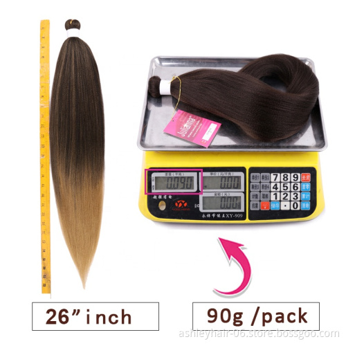 100% Kanekalon pre stretched braiding hair wholesale prestretched kanekalon braiding hair ombre synthetic hair braid